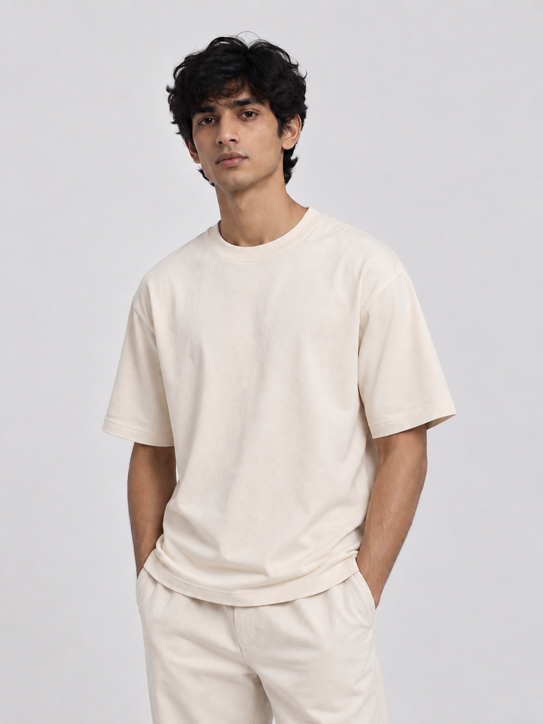 ALTIOR Core Tee in Bone — hero shot