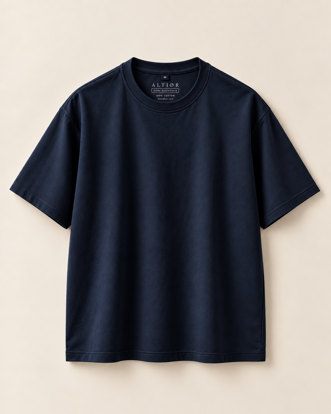 ALTIOR Core Tee in Midnight Navy — flat lay