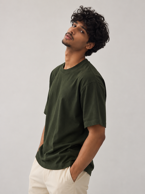 ALTIOR Core Tee in Olive — hero shot